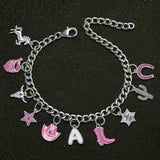 Gift For Cowgirls - Personalized Cowgirl Bracelet With Charms