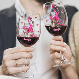 Be a Flamingo In a Flock of Pigeons - Personalized Flamingo Wine Glass With Long Stem