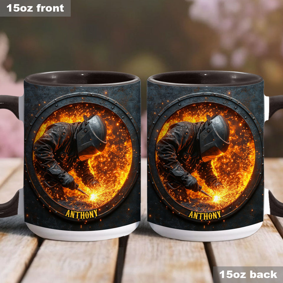 Gift For Welder Man - Personalized Welder Accent Mug