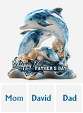 First Father's Day Family Whale - Personalized Father Custom Shaped Acrylic Plaque