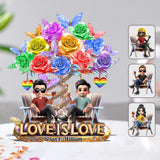 Love Is Love - Personalized LGBT Support Custom Shaped Acrylic Plaque