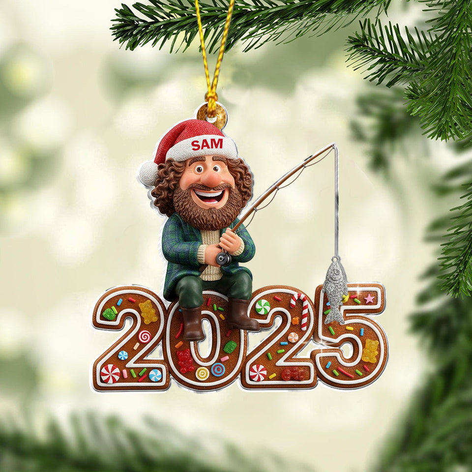 Fishing Mascot Gift - Personalized Fishing Ornament