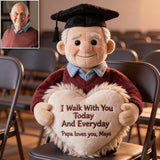 I Walk With You Today And Everyday - Personalized Graduation Premium Faux Fur Pillow