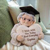 I Walk With You Today And Everyday - Personalized Graduation Premium Faux Fur Pillow