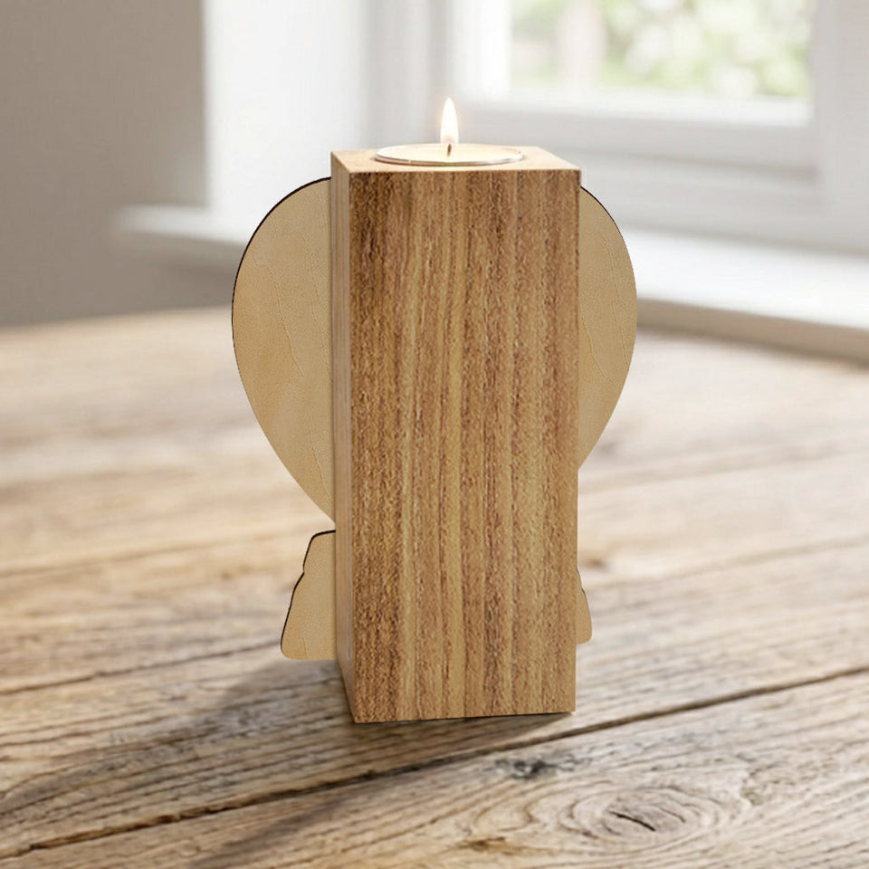 In Loving Memory - Personalized Memorial Custom Shape Wooden Candle Holder