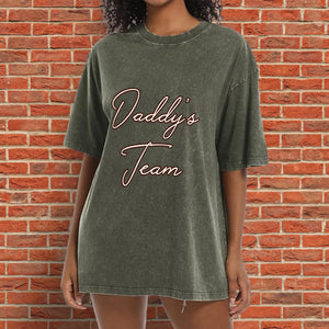 Daddy's Team Fist Bump - Personalized Father Wash T-shirt