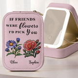 Bestie Birthflower - Personalized Bestie Jewelry Box With LED Mirror