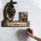 Whiskey And Cigar - Personalized Whisky Custom Shaped Hanging Rack