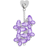 Purple Butterflies Gift For Grandma - Personalized Grandma Dangling Charms