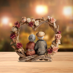 From Our First Kiss to Our Last Breath - Personalized Couple Custom Shaped Acrylic Plaque