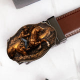 Dallas Cowboys, Western Theme - Personalized Western Outfit Leather Belt With Shaped Buckle
