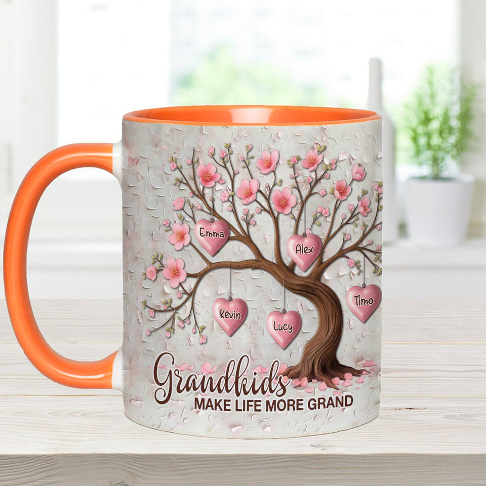 Grandkids Make Life More Grand - Personalized Grandma Accent Mug