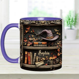 Hat And Books - Personalized Witch Accent Mug