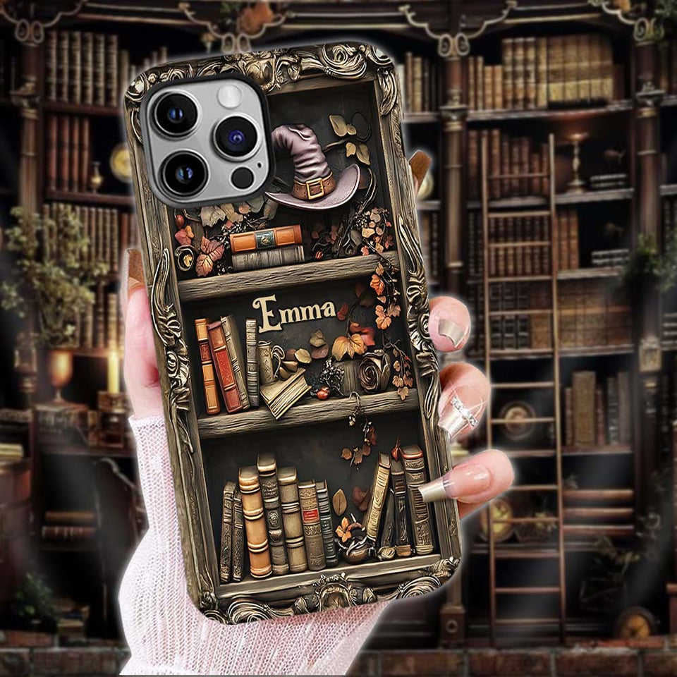 Hat And Books - Personalized Witch Full Print Phone Case