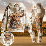 Cute Cow - Personalized Highland Cow Hoodie and Leggings