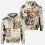 Cute Cow - Personalized Highland Cow Hoodie and Leggings