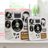 Love Vinyl - Personalized Vinyl Records Accent Mug & Coaster