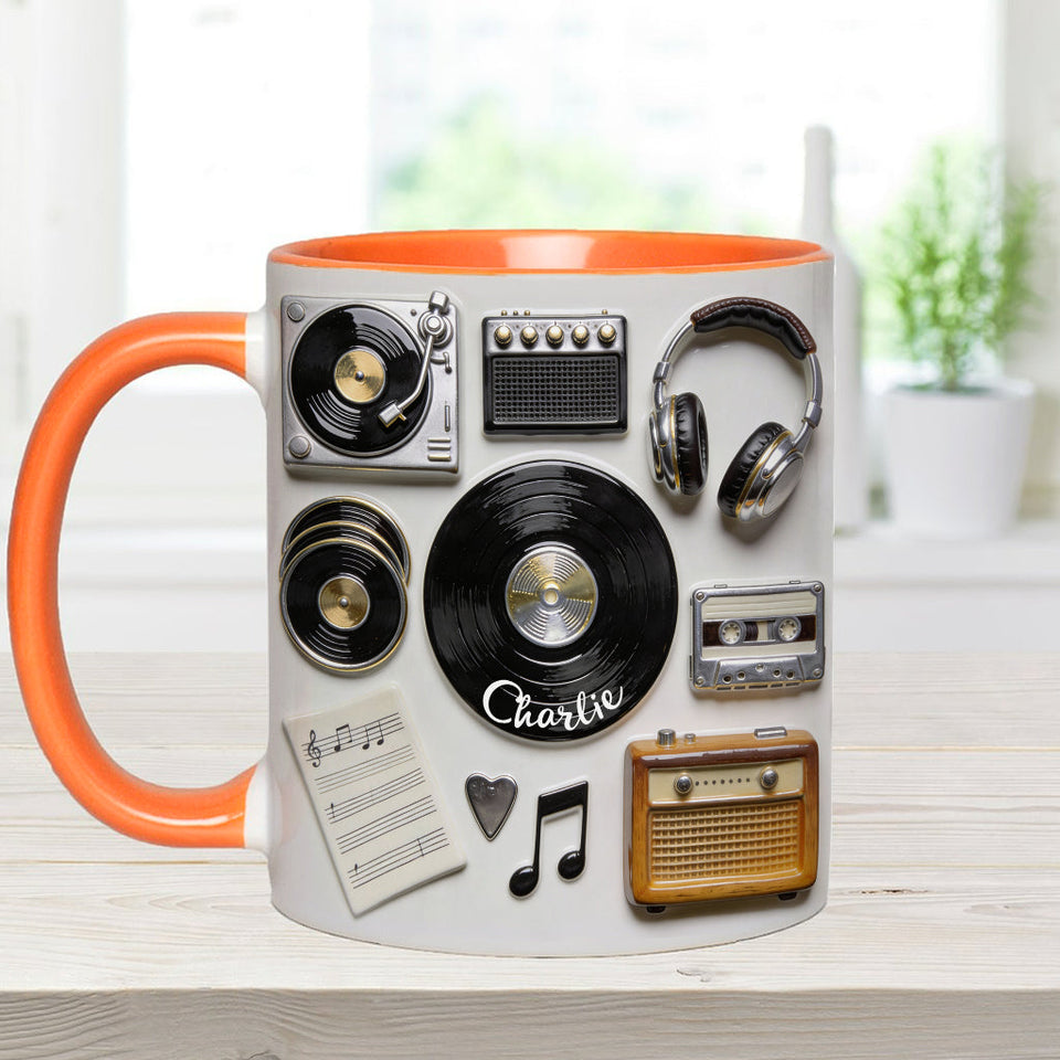 Love Vinyl - Personalized Vinyl Records Accent Mug & Coaster