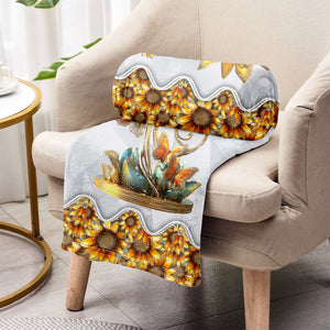Beautiful Sunflower Gift For Mom, Grandma - Personalized Mother Blanket