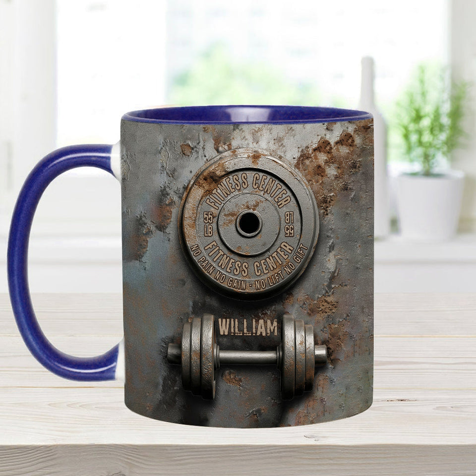 No Pain No Gain - Personalized Fitness Accent Mug