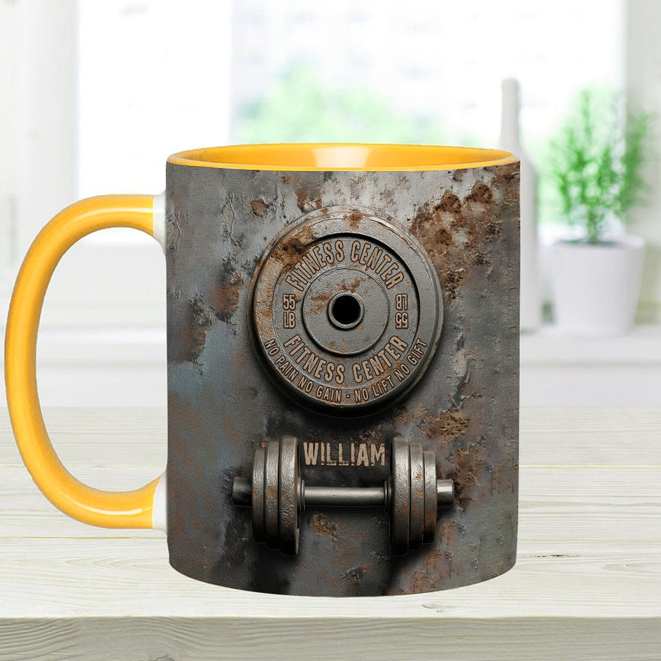 No Pain No Gain - Personalized Fitness Accent Mug
