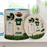 Love Football - Personalized Football Accent Mug & Coaster