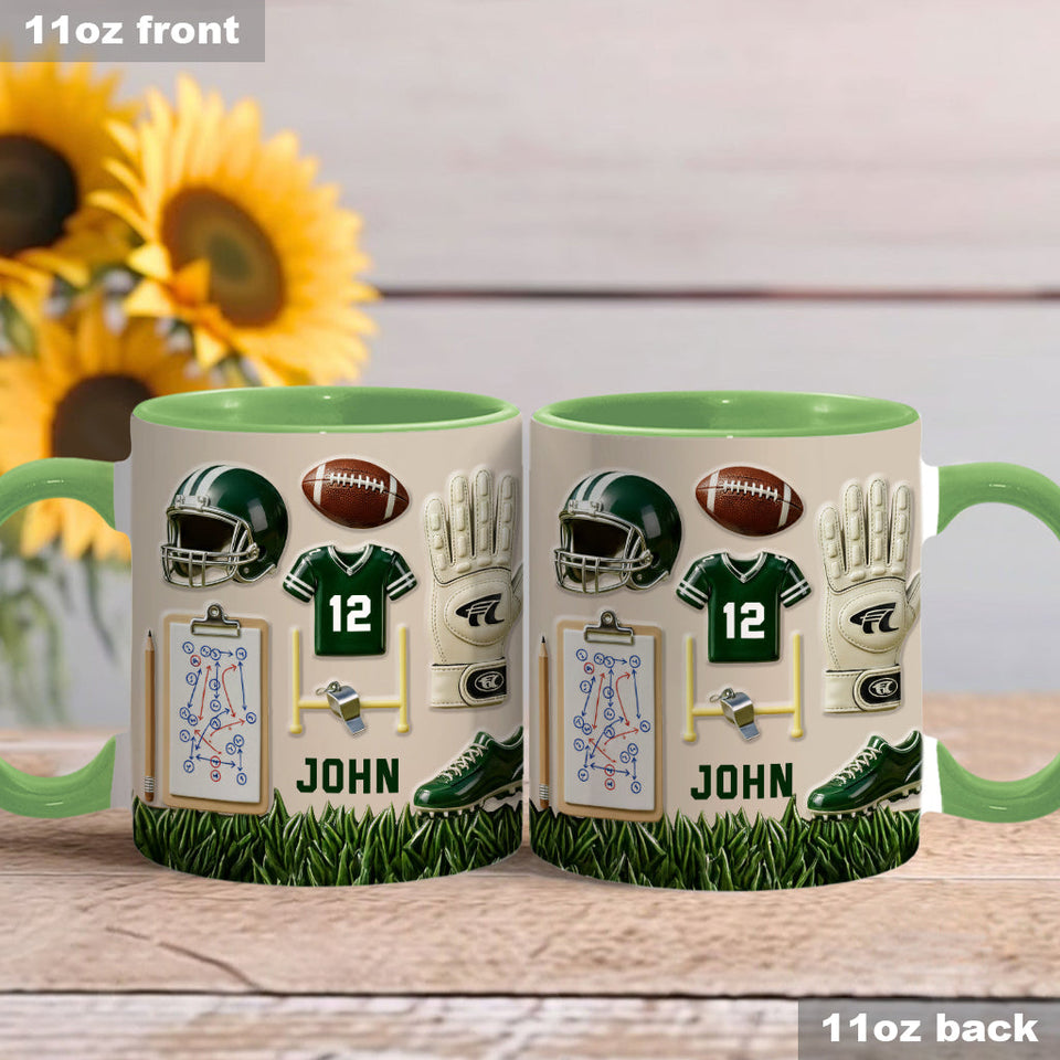Love Football - Personalized Football Accent Mug & Coaster
