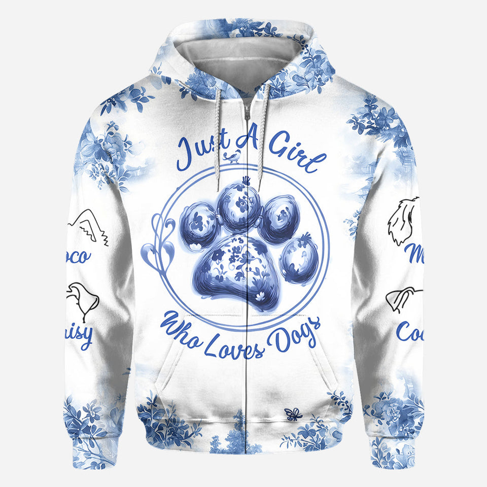 Just A Girl Who Loves Dog - Personalized Dog All Over Shirt