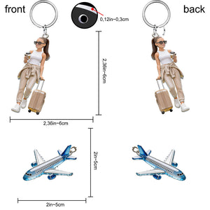 Custom Any Photo - Personalized Travelling Premium Keychain With Charms