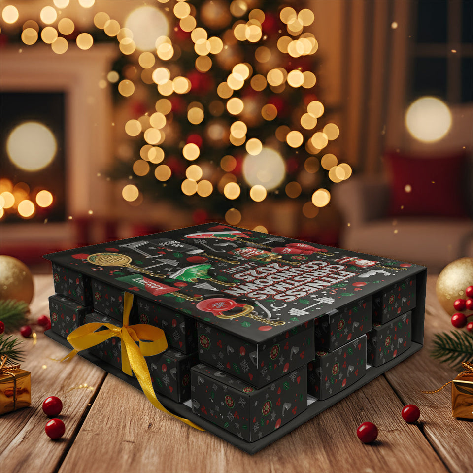 No Pain No Gain - Personalized Fitness Folded Advent Calendar With Ornaments