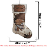 Merry Christmas - Personalized Highland Cow Shaped Christmas Stocking