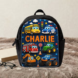 First Day of School, Back To School Gift - Personalized Kid Changeable Leather Patch Backpack