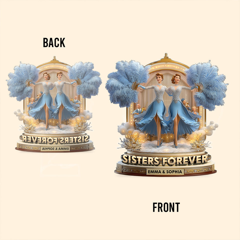 Sisters Forever - Personalized Sibling Custom Shaped Acrylic Plaque