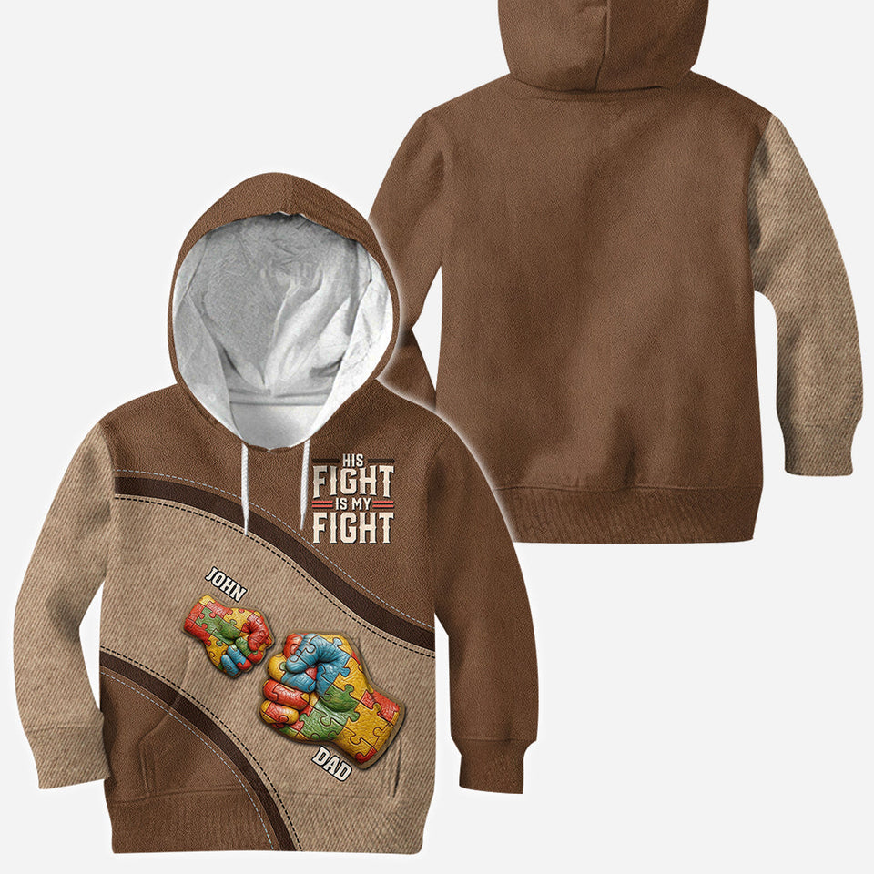 His/ Her Fight Is My Fight - Personalized Autism Awareness All Over Shirt