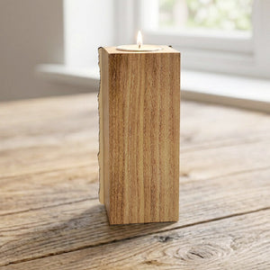 Light This Candle - Personalized Father Custom Shape Wooden Candle Holder