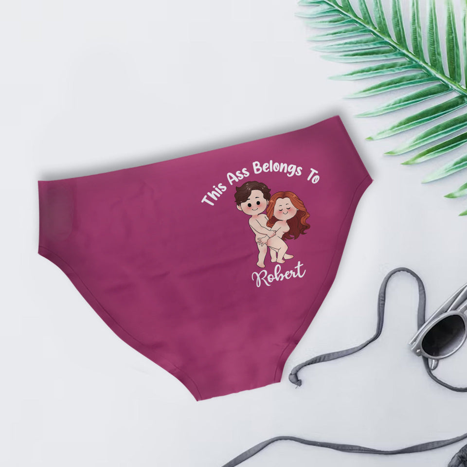 This Ass Is Taken Gift For Her Or Him - Personalized Couple Women Briefs & Men Boxer Briefs