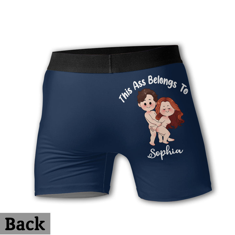 This Ass Is Taken Gift For Her Or Him - Personalized Couple Women Briefs & Men Boxer Briefs