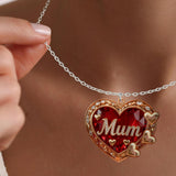 We Love You Mom - Personalized Mother Shaped Metal Pendant Necklace