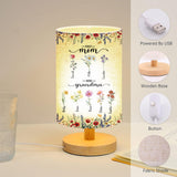 First Mom Now Grandma - Personalized Grandma Tableside Lamp With Wood Base