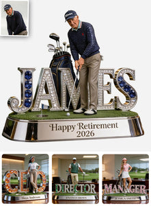 Custom Work Desk Decor For Golf Lover - Personalized Golf Custom Shaped Acrylic Plaque