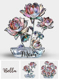 Flowers For Mom Grandma - Personalized Mother Custom Shaped Acrylic Plaque