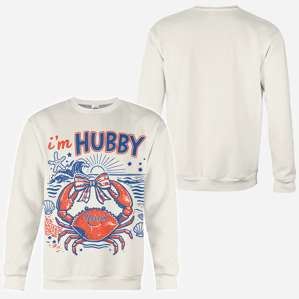 If Crabby Please Return To Hubby - Personalized Couple All Over Shirt