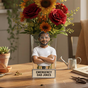 Emergency Dad Jokes Container - Personalized Father Acrylic Pot