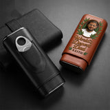 Cannabis Enthusiast, World's Dopest Dad - Personalized Weed Leather Pre-roll Humidor Case