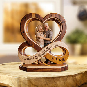 God Blessed The Broken Road - Personalized Couple Custom Shaped Acrylic Plaque