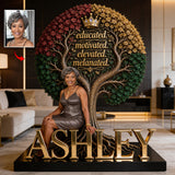 Happy Juneteeth, Black History, Black Pride - Personalized African American Custom Shaped Acrylic Plaque