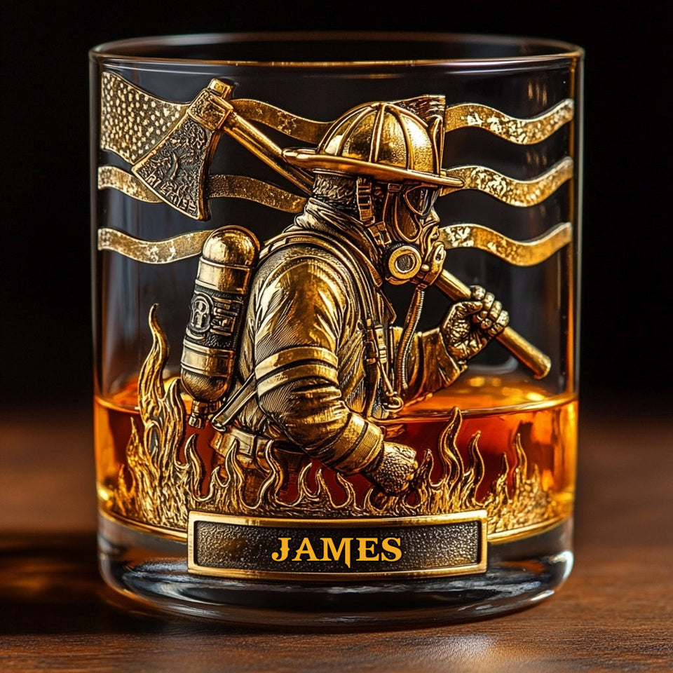 Proud Firefighter - Personalized Firefighter Whiskey Glass
