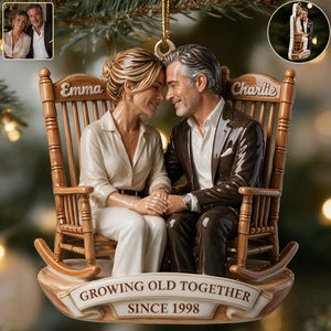 Growing Old Together - Personalized Couple Premium 3D Ornament