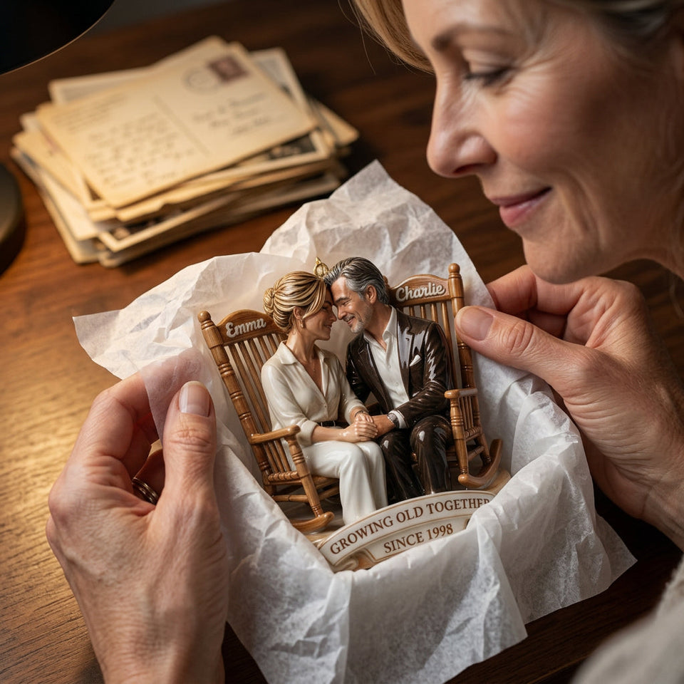 Growing Old Together - Personalized Couple Premium 3D Ornament