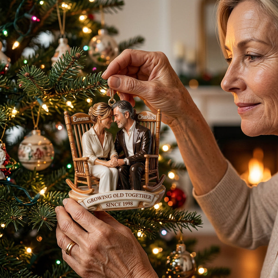 Growing Old Together - Personalized Couple Premium 3D Ornament
